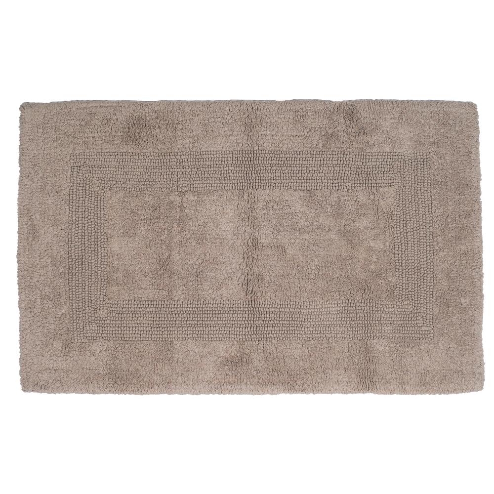 Lavish Home 24 in. x 43 in. Cotton Reversible Bath Mat in Taupe67