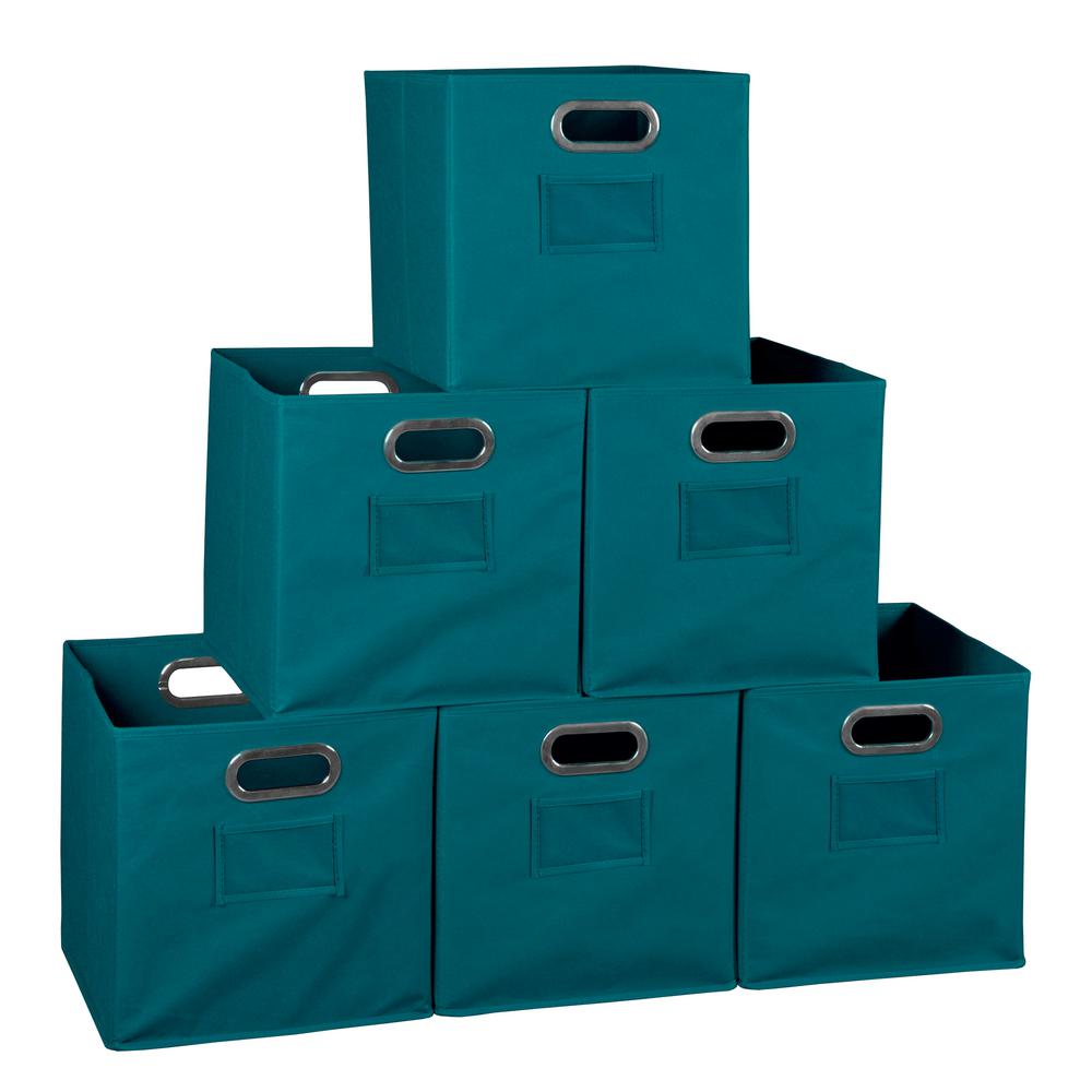 Niche Cubo 12 in. x 12 in. Teal Foldable Fabric Bins (6Pack