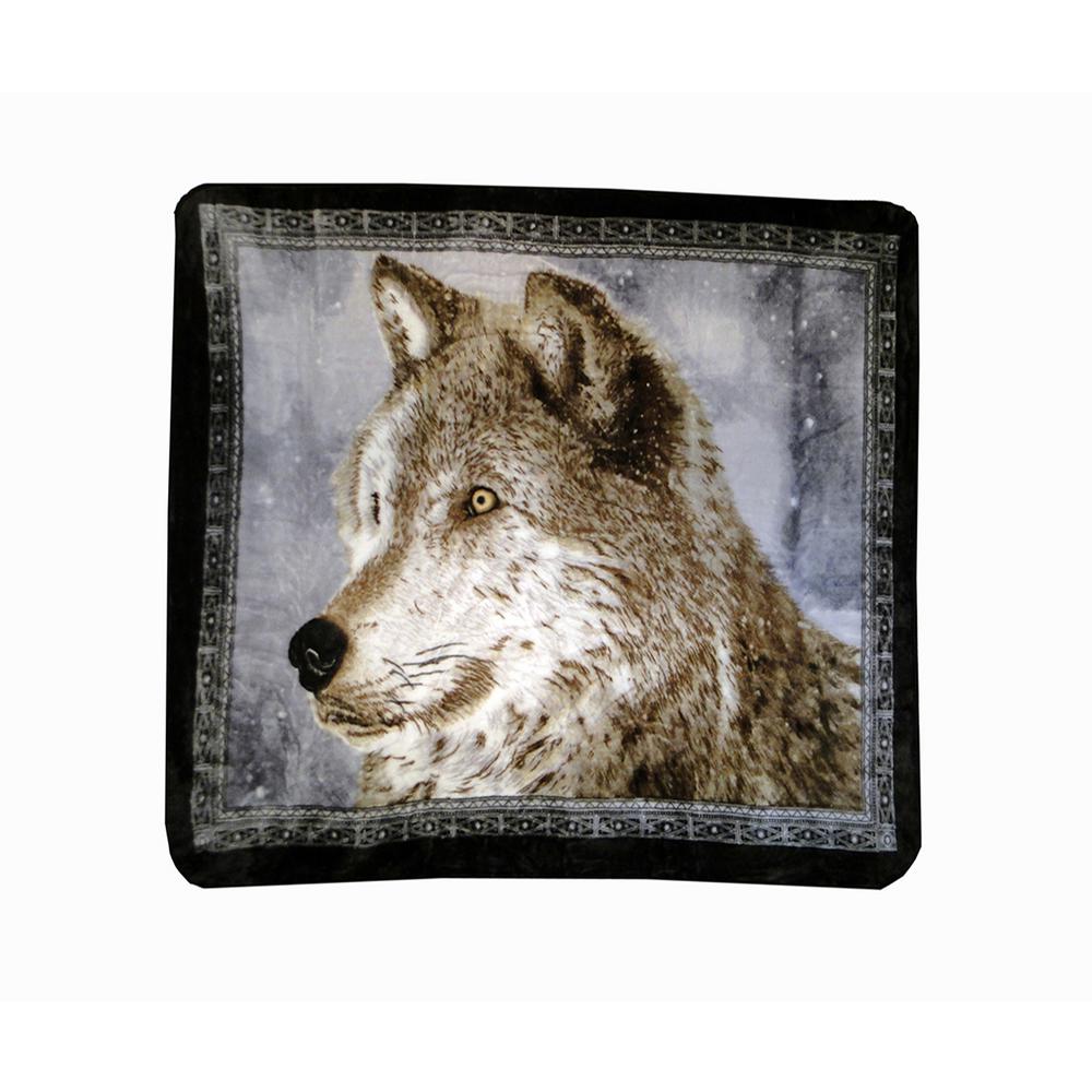 Shavel Home Products Snowy Multicolored Wolf Throw Blanket HP60X80WOLFSN13 The Home Depot