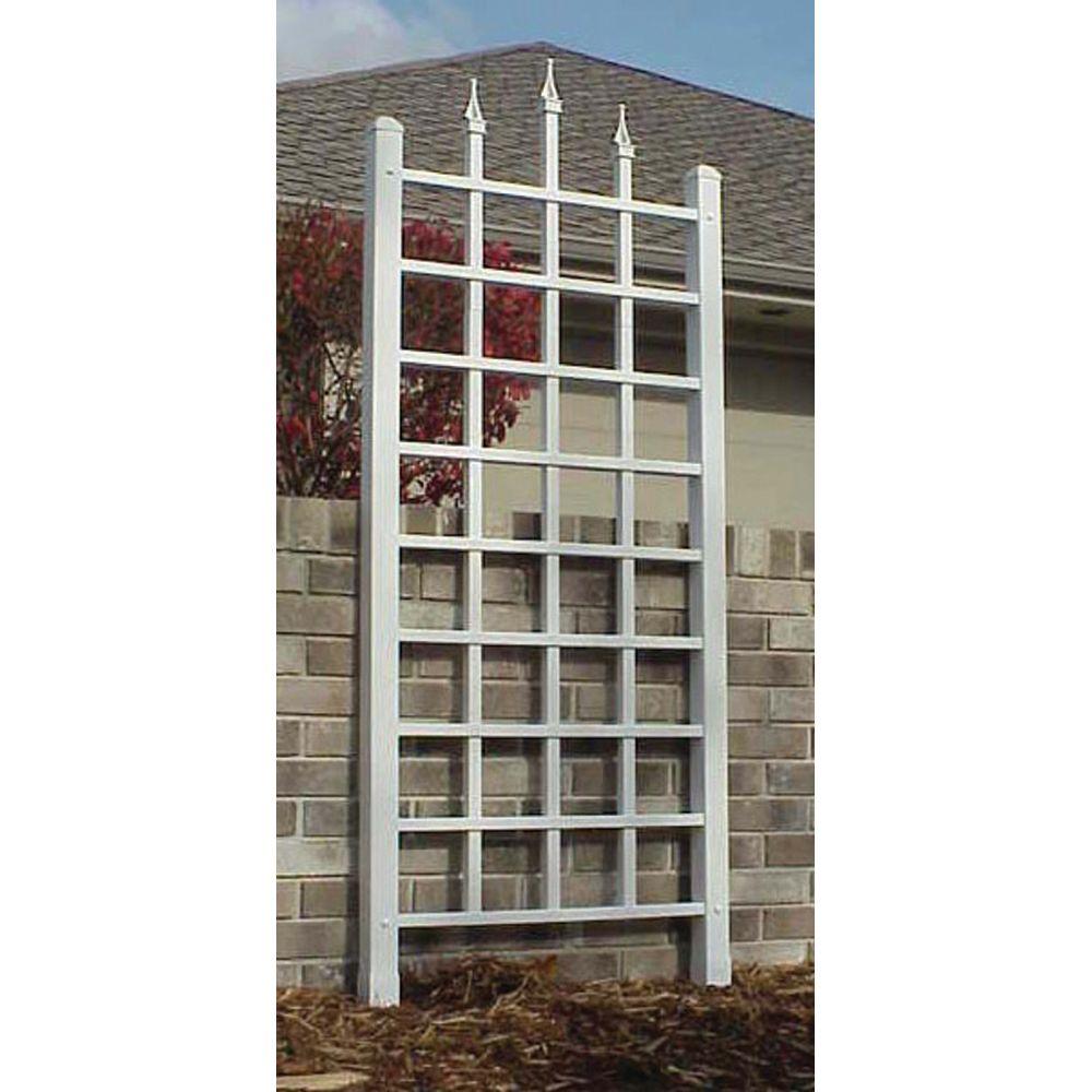 DuraTrel 64 in. x 28 in. White Vinyl PVC Camelot Trellis11140 The Home Depot