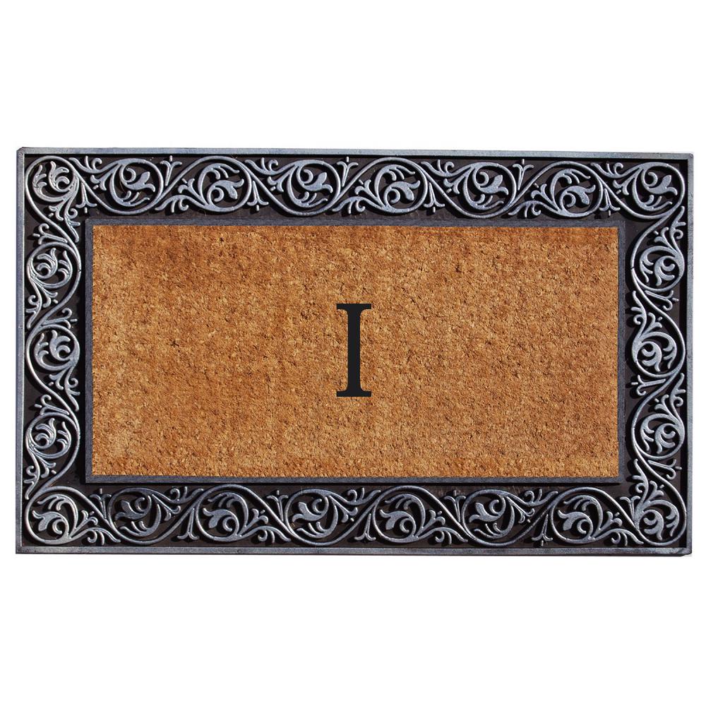 Home & More Prestige Silver Door Mat 18 in. x 30 in. Monogram M Door