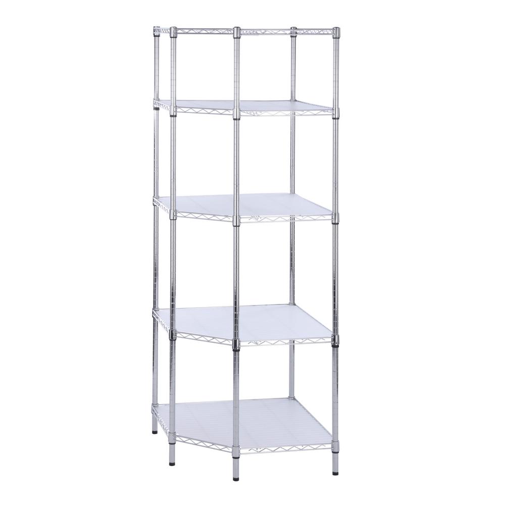 Honey Can Do 5 Tier Corner Shelf Shf 04886 The Home Depot