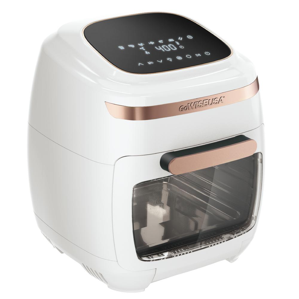 GoWISE USA 1700-Watt White/Rose Gold Multi-Vibe Air Fryer Oven with ...