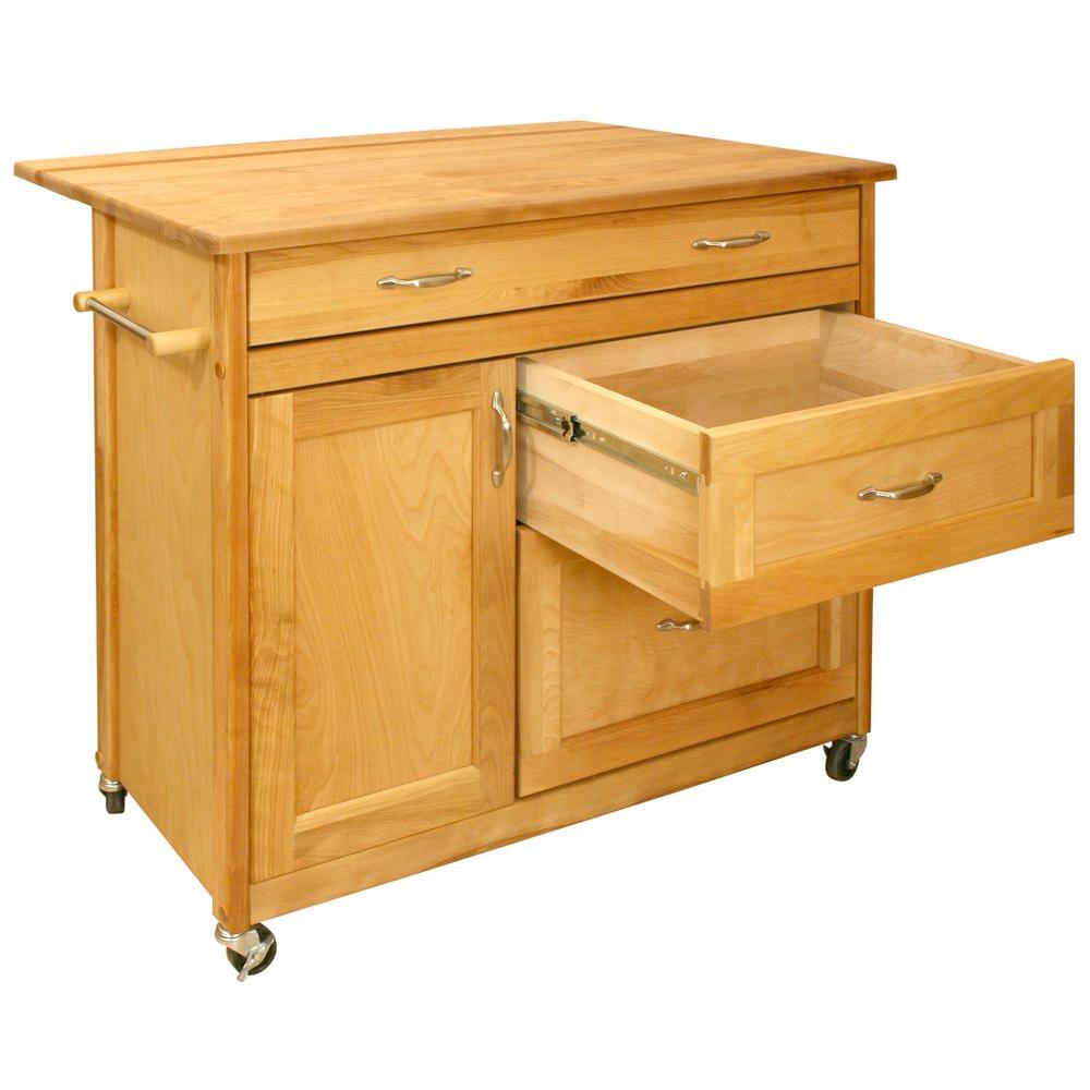 Catskill Craftsmen Natural Wood Kitchen Cart With Drop Leaf 1521 Catskill Craftsmen Natural Wood Kitchen