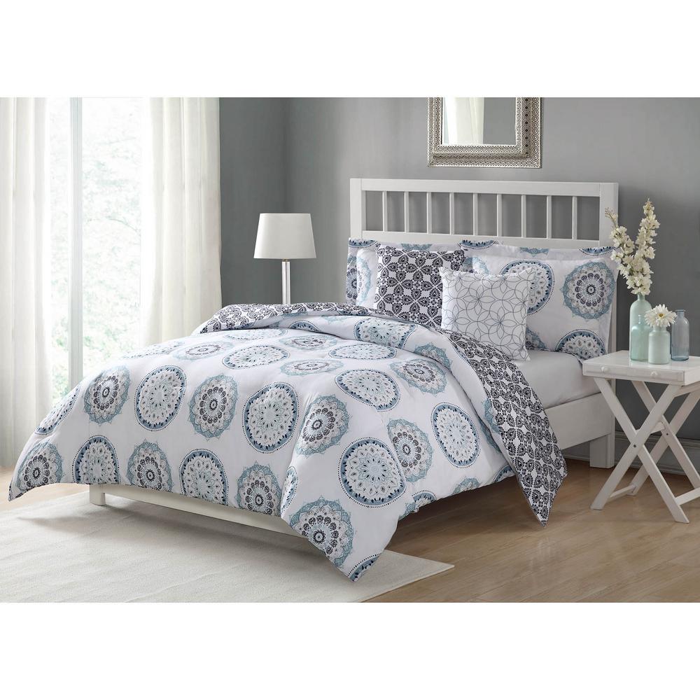 Calypso Navy Reversible 5Piece King Comforter Set YMZ007349 The Home