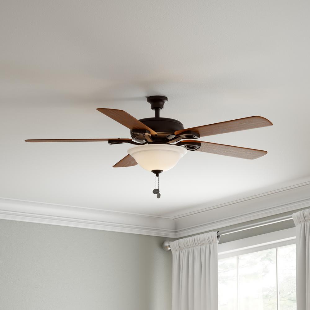 Hampton Bay Rothley 52 In Led Oil Rubbed Bronze Ceiling Fan With Light Kit