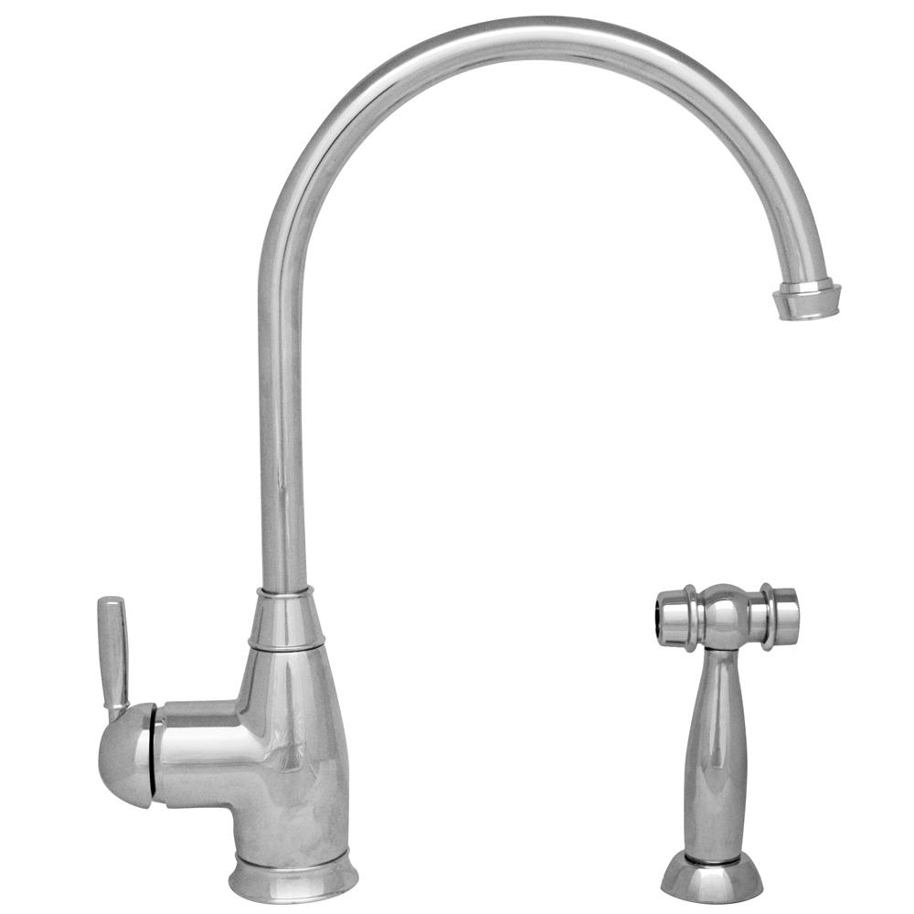 Whitehaus Collection Queenhaus Single Handle Standard Kitchen Faucet With Side Sprayer In Polished Chrome Whitehaus Collection Queenhaus Single Handle Standard Kitchen Faucet With Side Sprayer In Polished Chrome