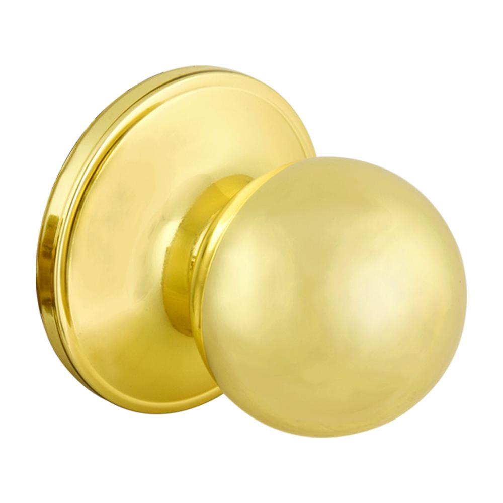 Ball Polished Brass Hall and Closet Door KnobEVTW730B The Home Depot