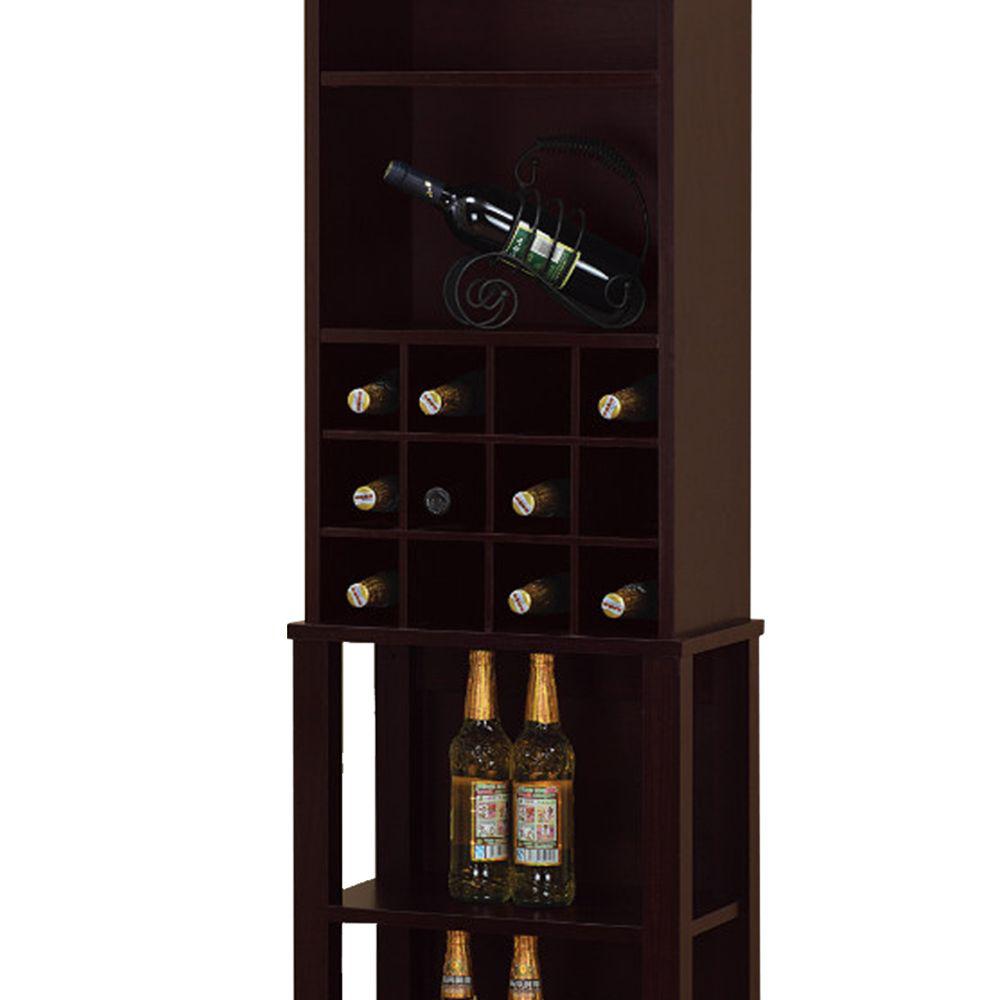 Benjara Well Designed Elegant Brown Wine Bar With Wine Racks