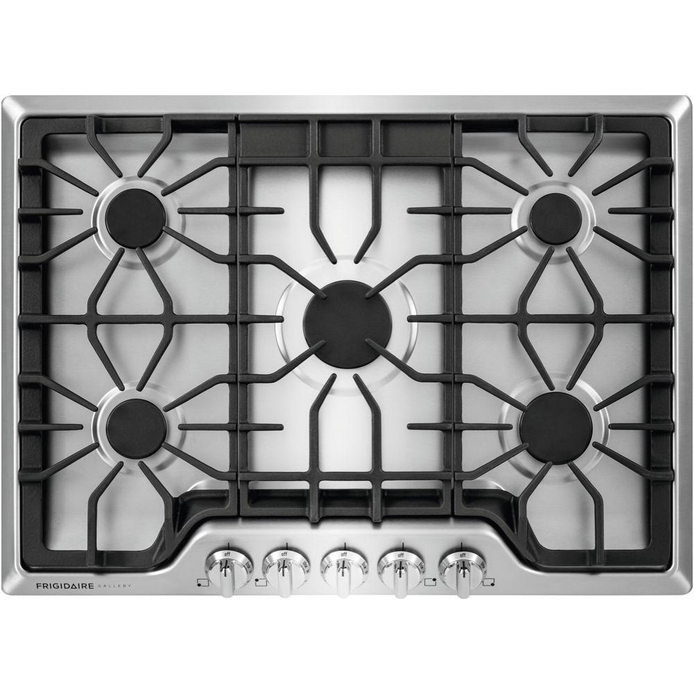 Whirlpool 30 in. Gas Cooktop in Stainless Steel with 5 Burners