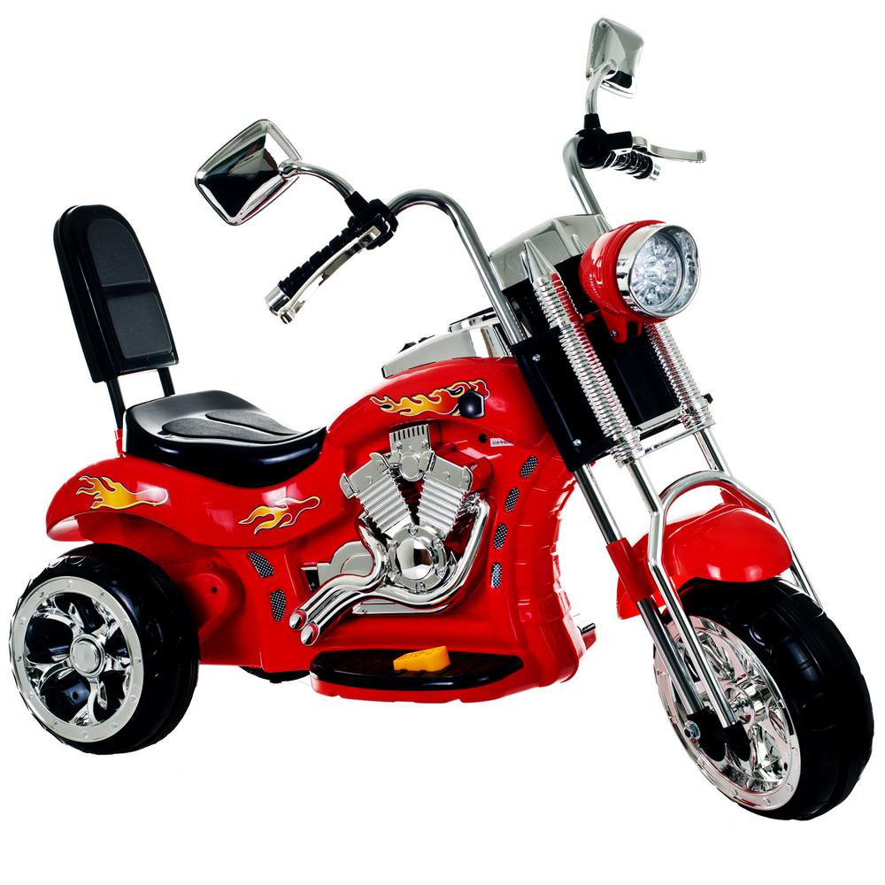 Lil Rider 3-Wheel Battery Powered Ride on Toy Motorcycle Chopper in Red
