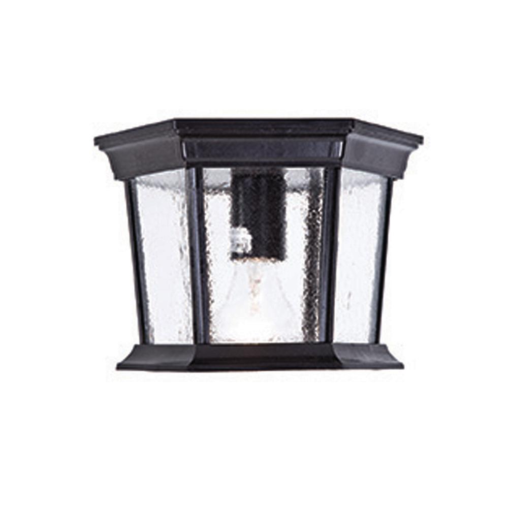 Traditional Flush Mounted Acclaim Lighting Outdoor Dover 1 Light Matte Black Flush Mount Ceiling