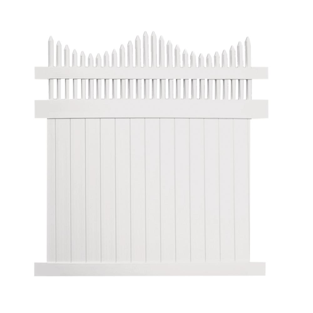 Weatherables Tremont 6 Ft H X 8 Ft W White Vinyl Privacy Fence Panel Kit Pwpr Ot 6x8 The Home Depot