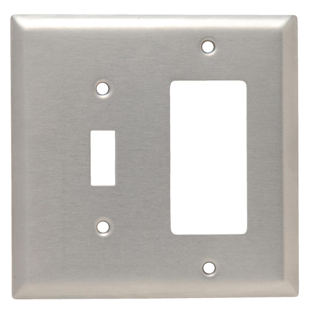 302 Series 2Gang Jumbo Decorator/Toggle Combination Wall Plate