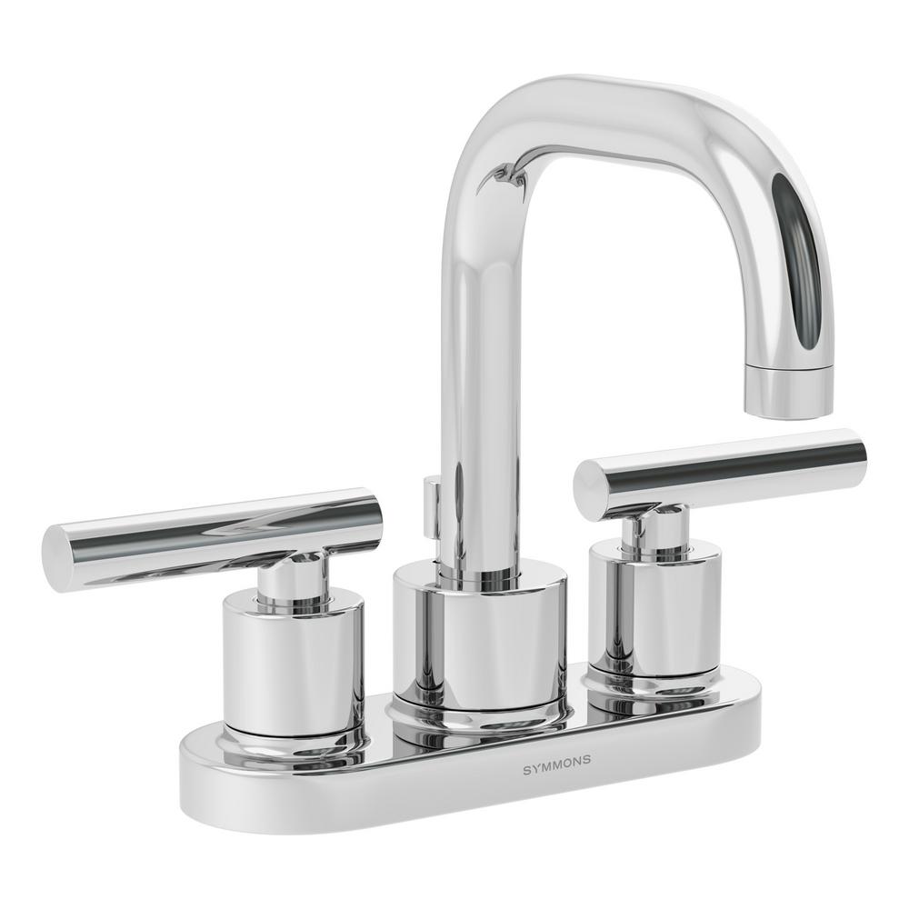 Symmons Dia 4 In Centerset 2 Handle Bathroom Faucet With Drain