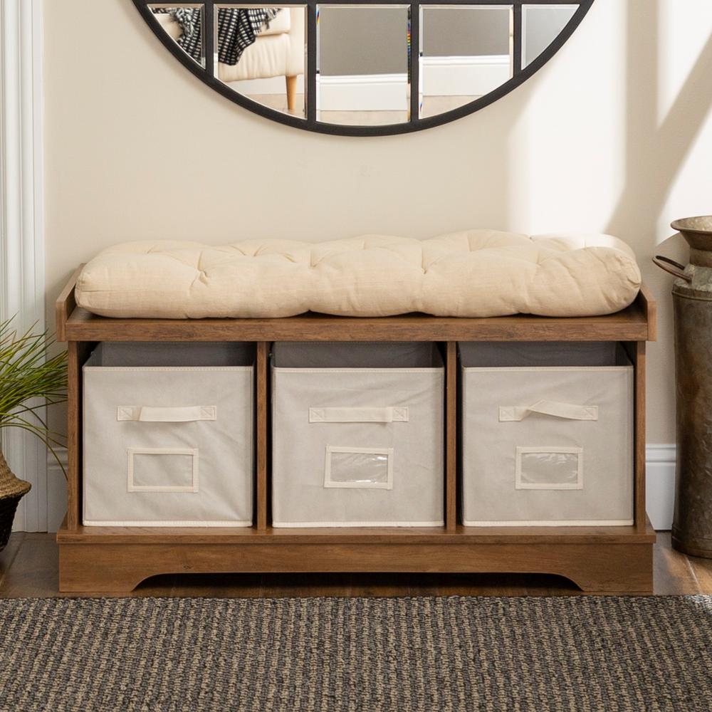 Walker Edison Furniture Company 42 Modern Farmhouse Entryway Storage Bench Rustic Oak Hd42stcro The Home Depot,Exterior House Paint Colors Photo Gallery 2020 Uk