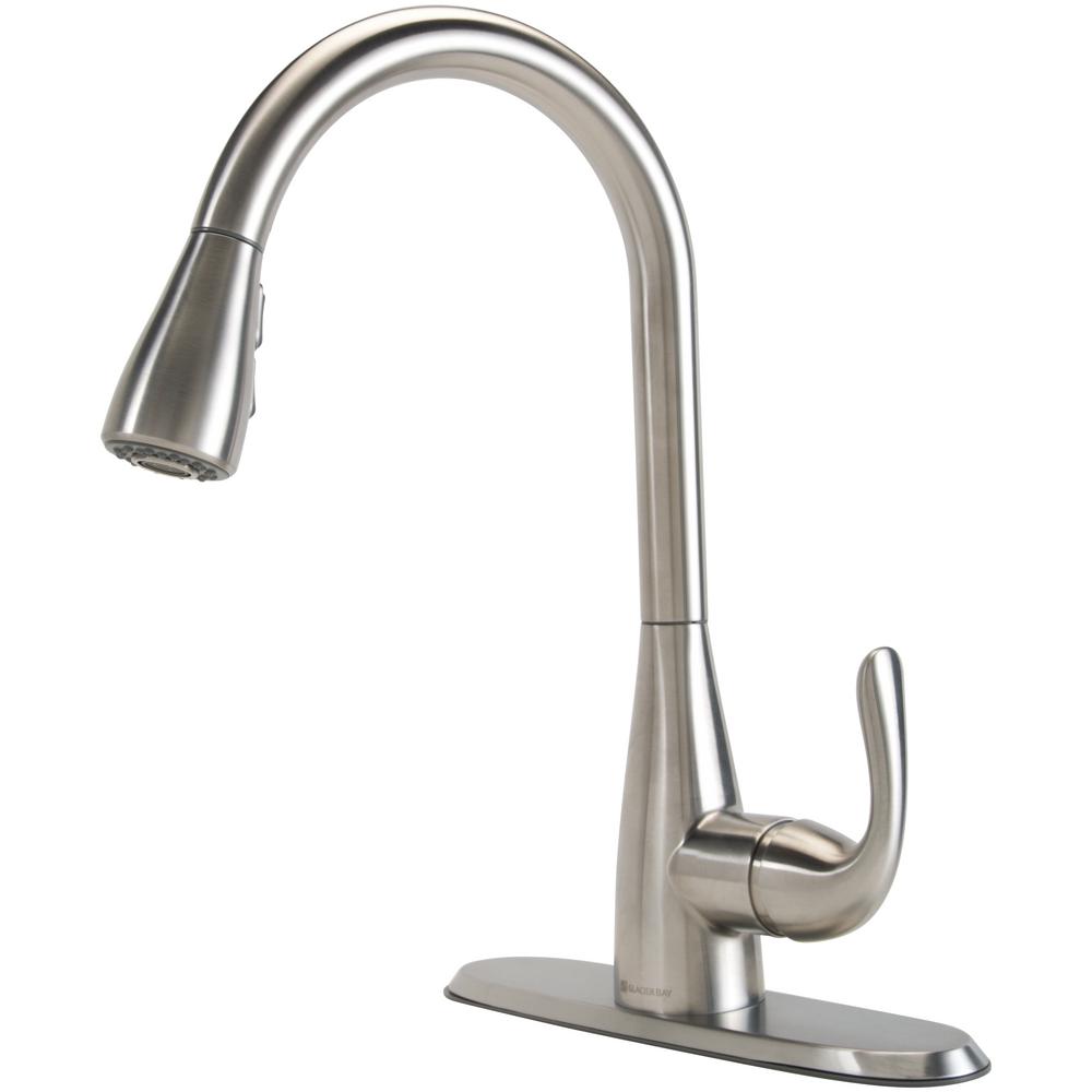Glacier Bay Carla Single Handle Pull Down Sprayer Kitchen Faucet In Stainless Steel