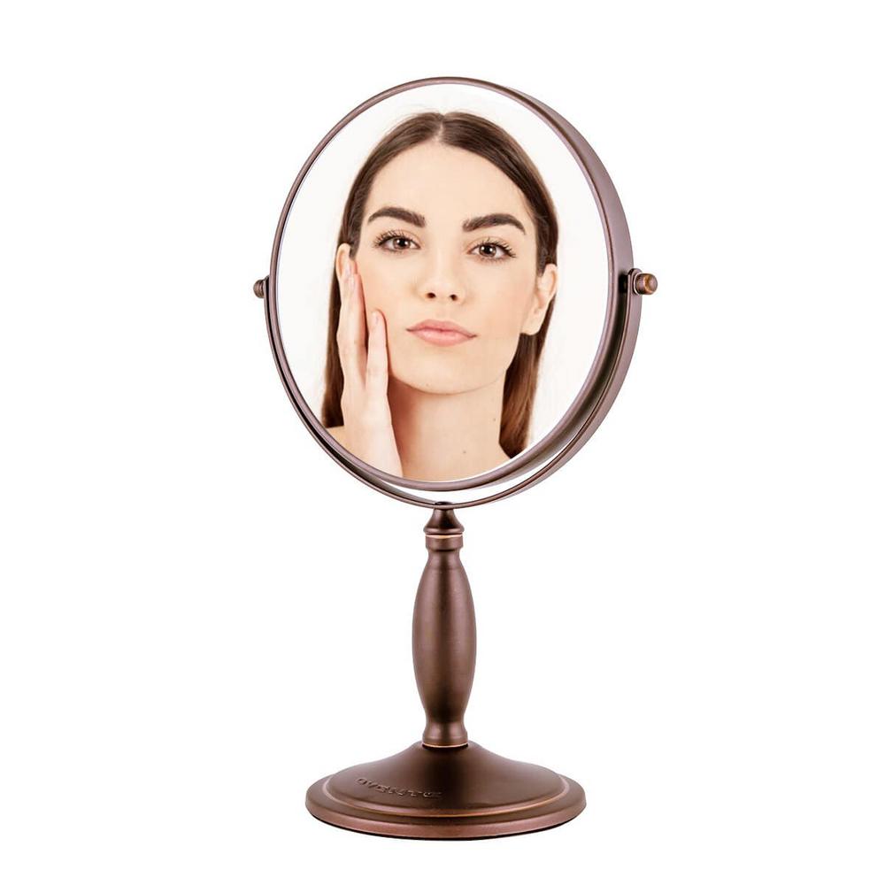 Ovente Antique Bronze Tabletop Makeup Mirror 8 Inch Dual Sided Ovente Antique Bronze Tabletop Makeup