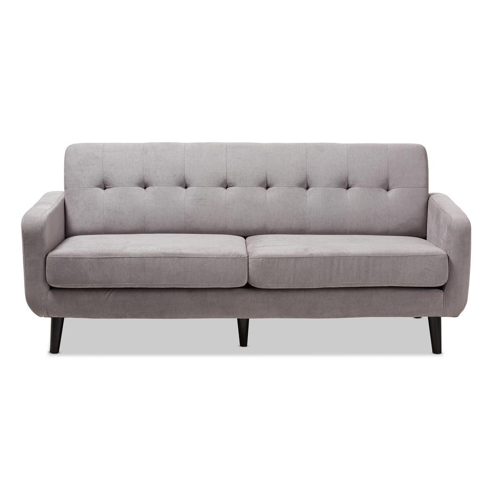 What S The Difference Between A Sofa And Couch New House Designs Baxton Studio Carina Light Gray Fabric Sofa 145 8217 Hd The Home Depot