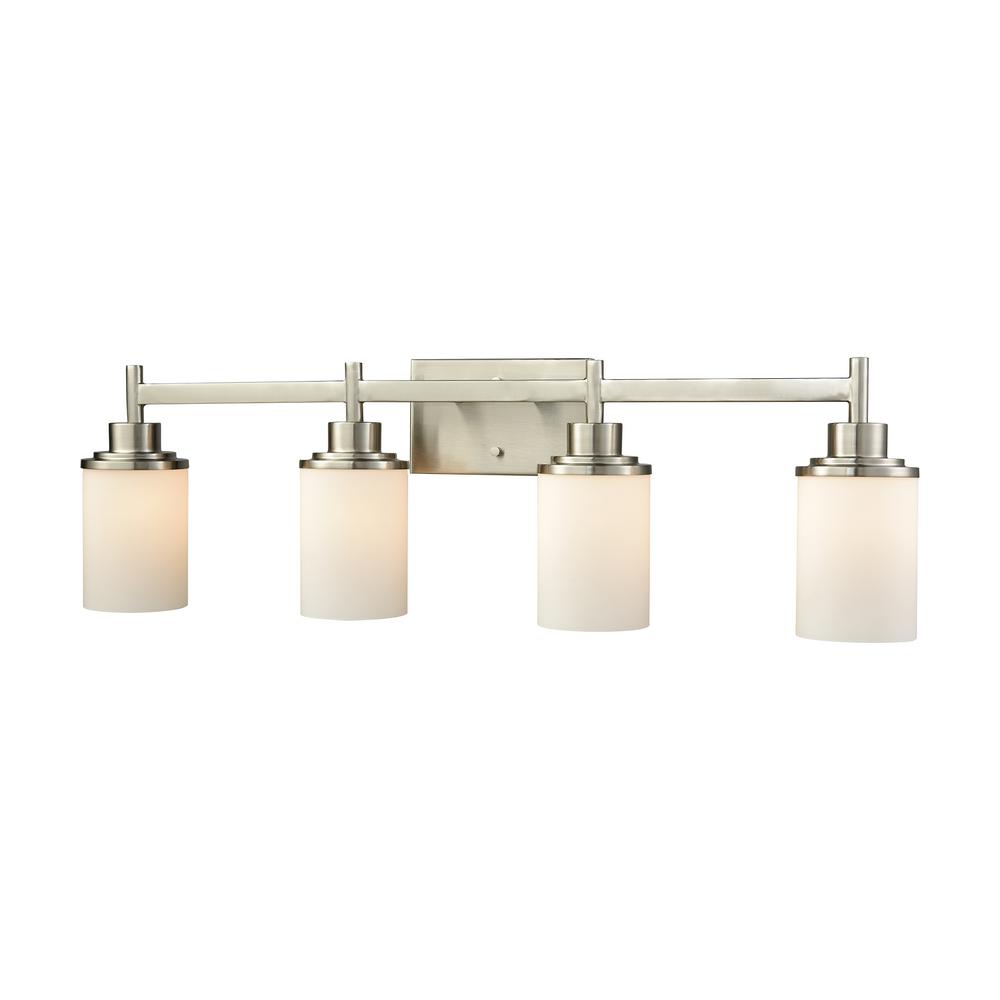 Thomas Lighting Summit Place 4 Light Brushed Nickel With Opal Thomas Lighting Summit Place 4 Light