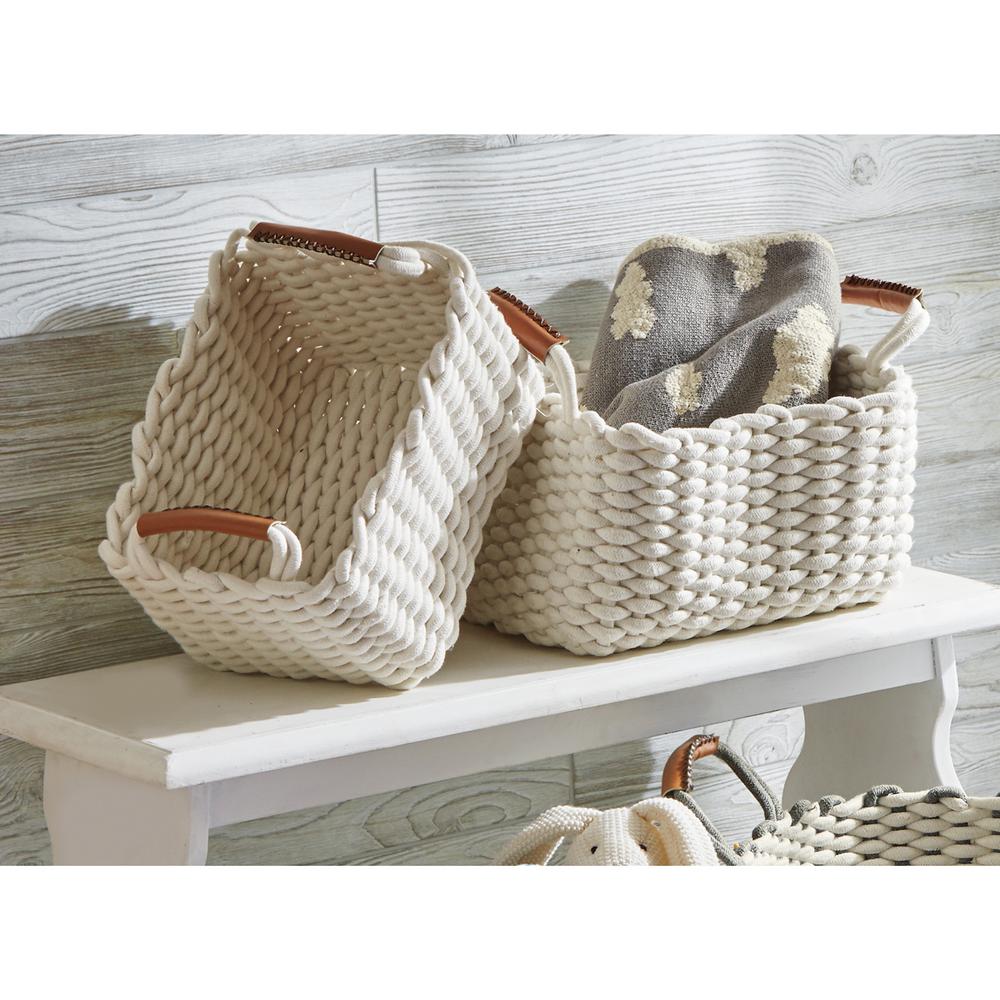 Tag Chunky Knit Cotton Cord Baskets (Set of 2)TAG207383 The Home Depot