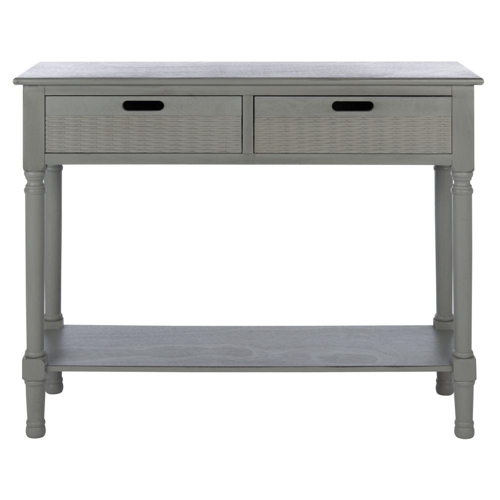 Safavieh Ryder 35.5 in. Distressed Gray 2-Drawer Console Table-CNS5719C ...