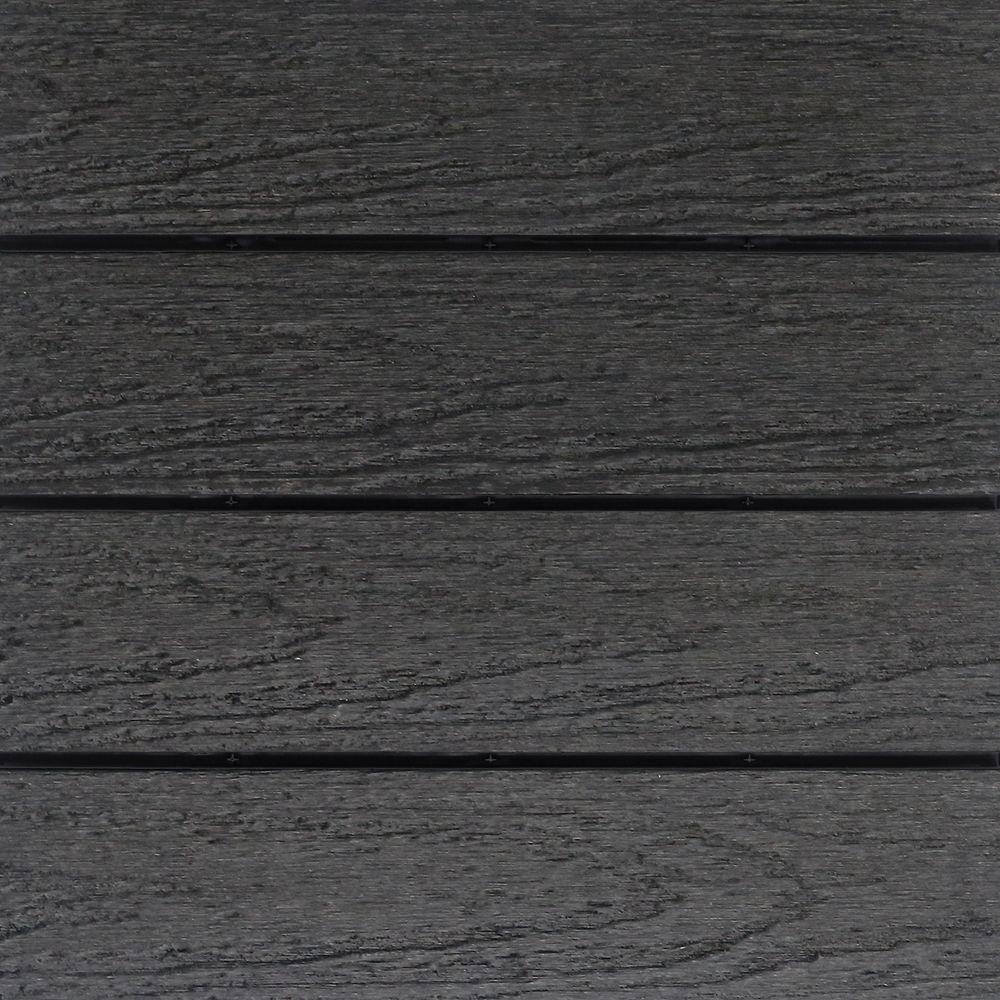 Newtechwood Ultrashield Naturale 1 Ft X Quick Deck Outdoor Quick Deck Outdoor Composite Tile Sample In Hawaiian Charcoal