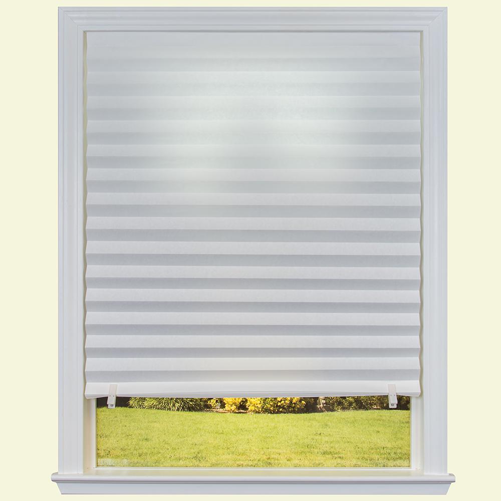 Redi Shade Cut To Size White Cordless Light Filtering Privacy Temporary Shades 48 In W X 90 1601091 The Home Depot - Temporary Patio Door Shades Redi Shade Cut To Size White Cordless Light Filtering Privacy Temporary Shades 48 In W X 90 1601091 The Home Depot - Temporary Patio Door Shades