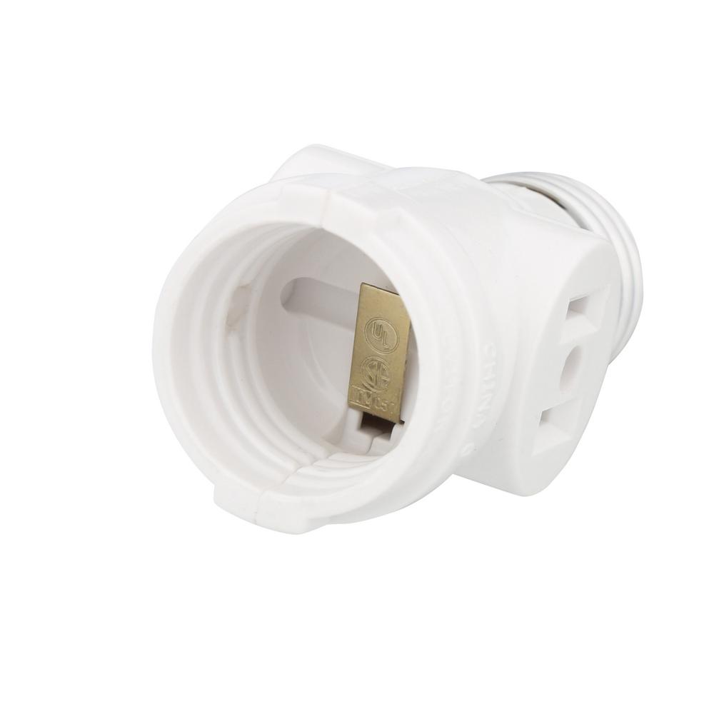 Leviton Socket With Outlets White