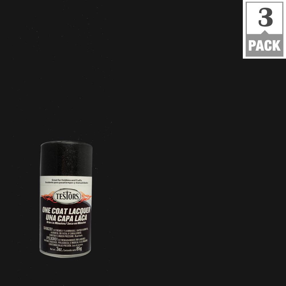 Testors 3 oz. Blazing Black Lacquer Spray Paint (3Pack)1832MT The Home Depot
