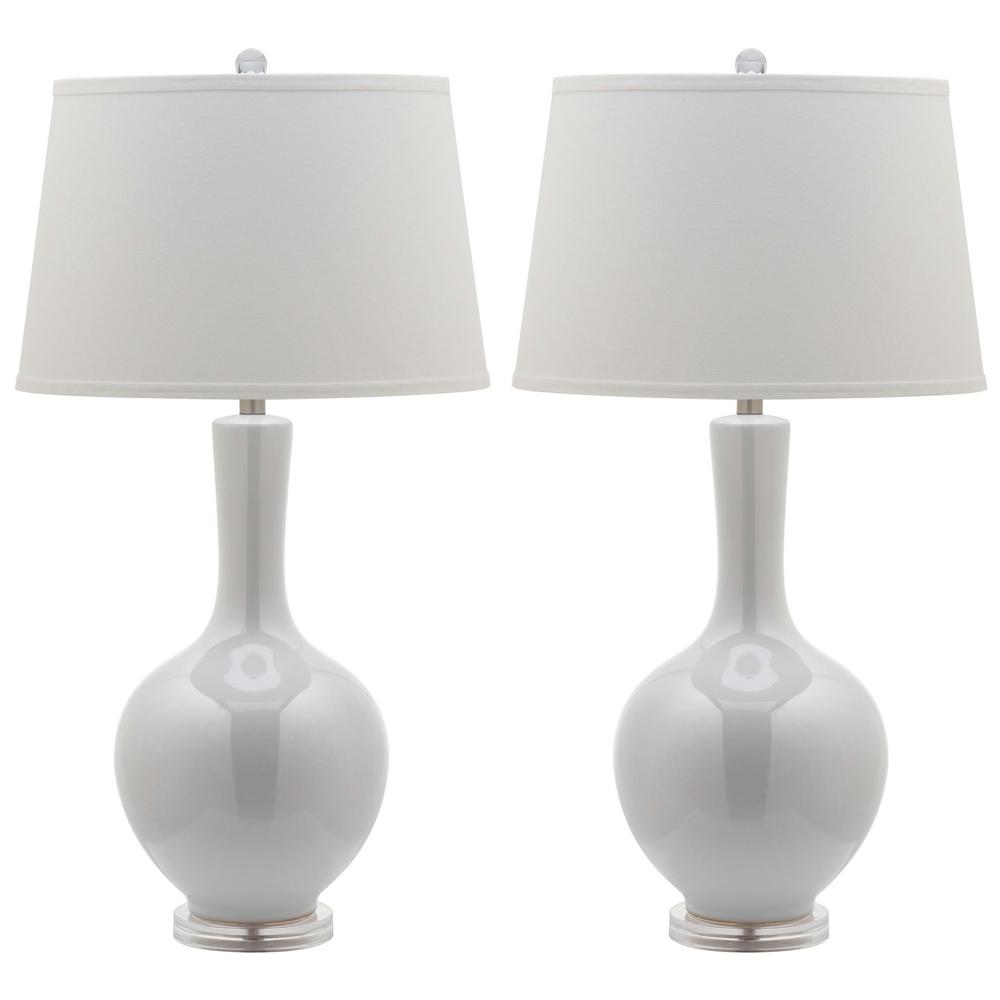 Safavieh Blanche 32 in. White Gourd Lamp (Set of 2)LIT4148BSET2 The