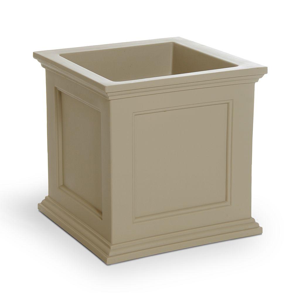 Mayne Fairfield 20 in. Square Clay Plastic Planter-5825C 