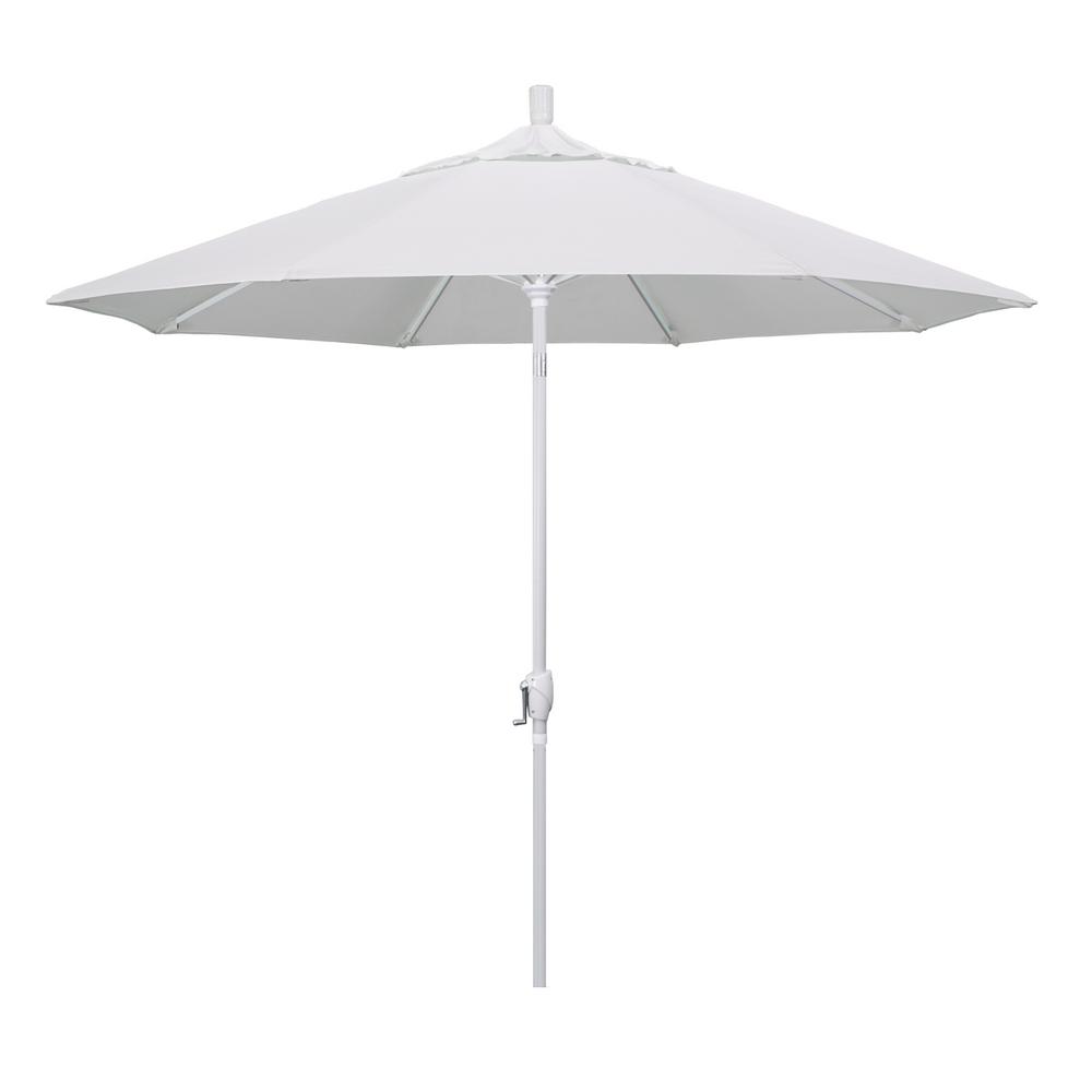 California Umbrella 9 Ft Aluminum Market Push Tilt M White Patio Umbrella In Natural Pacifica Gspt908170 Sa04 The Home Depot