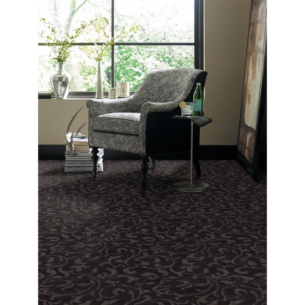 LifeProof Carpet Sample Swirling Vines Color Antique Lace Pattern 8
