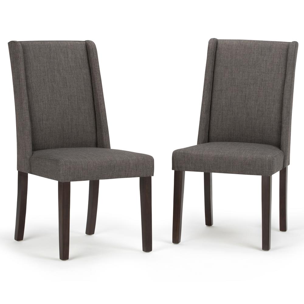 Simpli Home Sotherby Contemporary Deluxe Dining Chair Set Of 2 In Simpli Home Sotherby Contemporary Deluxe Dining Chair Set Of 2 In Slate Grey Linen