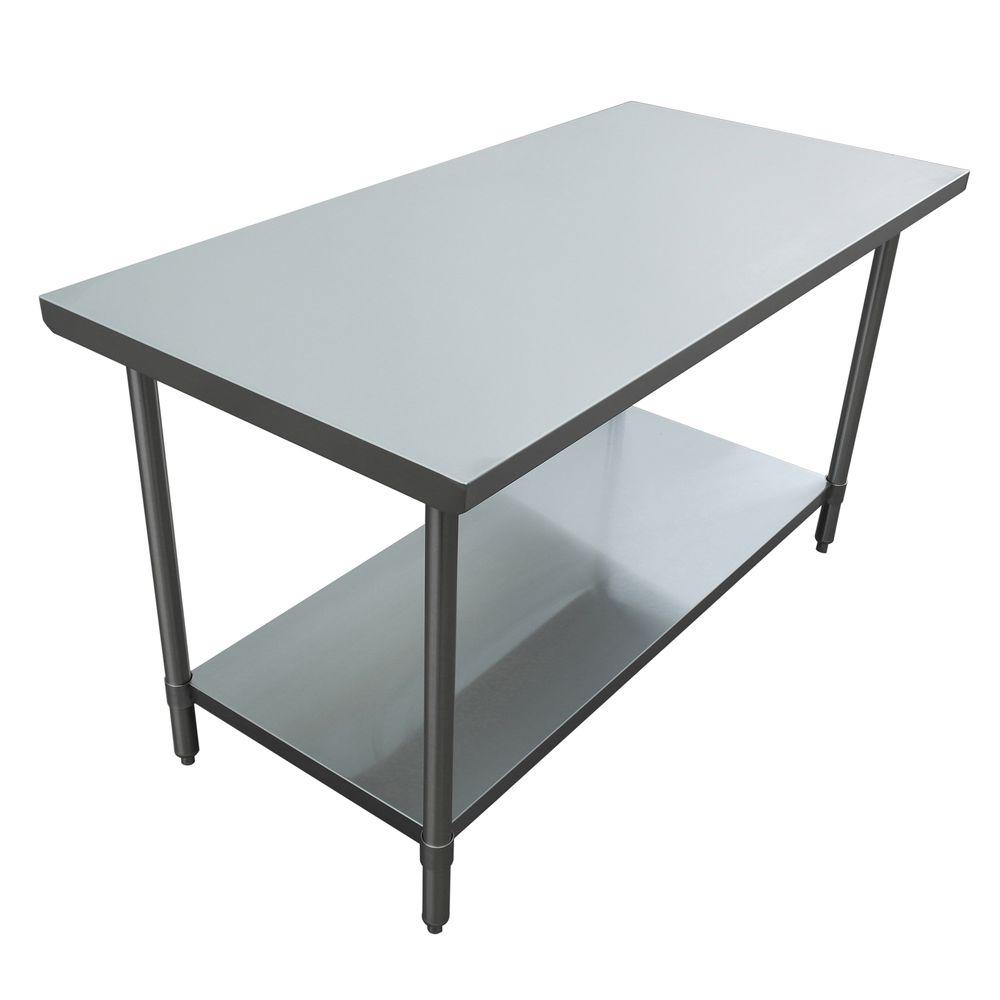 Excalibur Stainless Steel Kitchen Utility Table-ET163F3060S - The Home Stainless Steel Work Table Home Depot