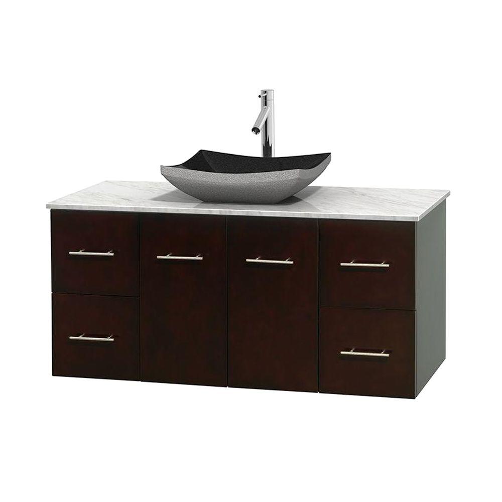 Wyndham Collection Centra 48 In Vanity In Espresso With Marble