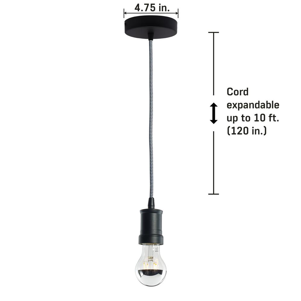 Bulbrite 1 Light Black Contemporary Pendant Socket And Canopy With Led 5w A19 Filament Half Mirror Bulb 810098 The Home Depot - Pendant Light Canopy Home Depot Bulbrite 1 Light Black Contemporary Pendant Socket And Canopy With Led 5w A19 Filament Half Mirror Bulb 810098 The Home Depot - Pendant Light Canopy Home Depot