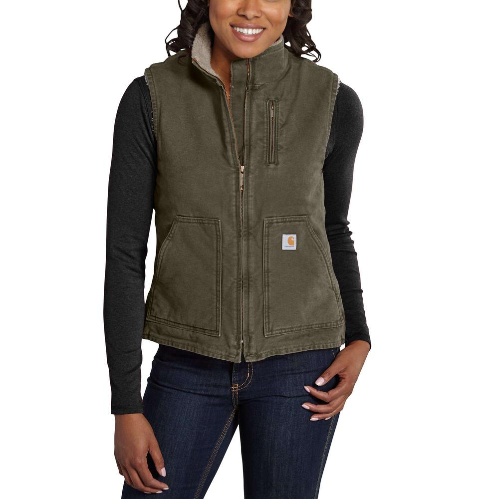 Download Carhartt Women's Medium Woodland Cotton Mock Neck Vest ...