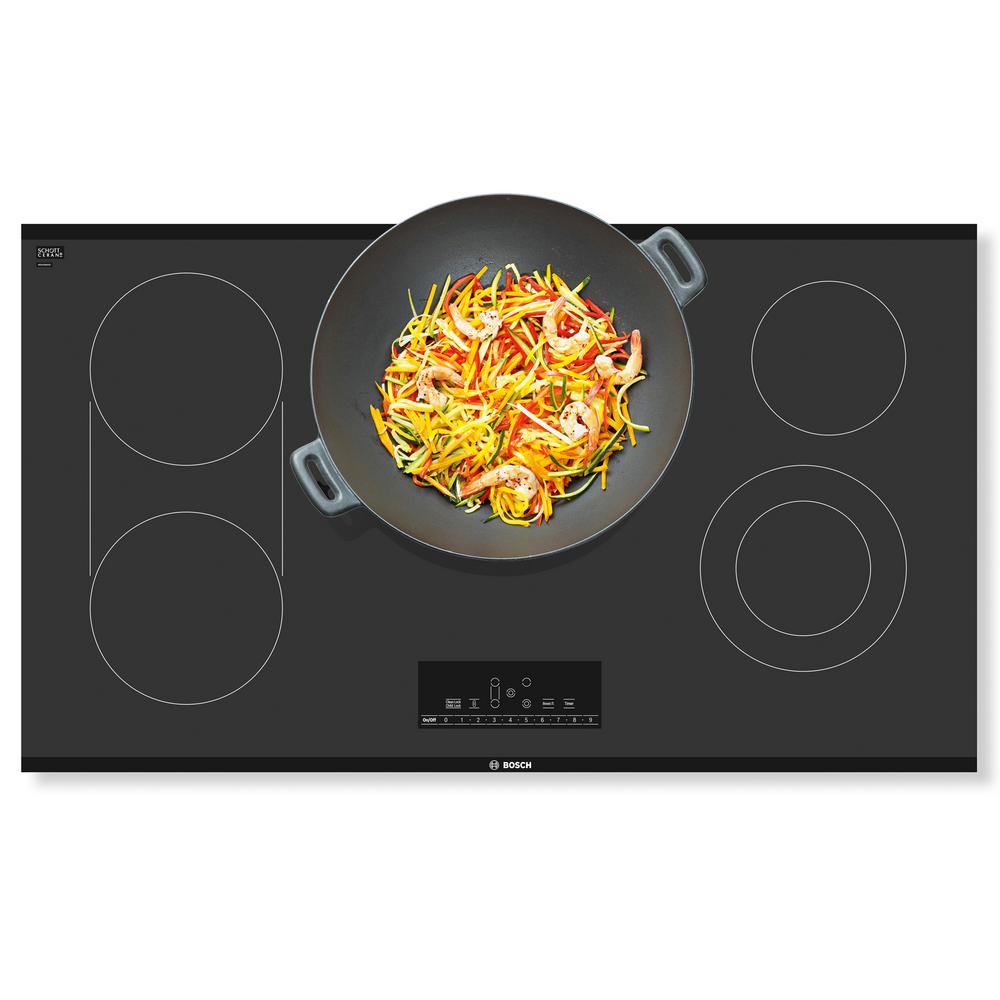 Bosch 800 Series 36 In Radiant Electric Cooktop In Black With 5
