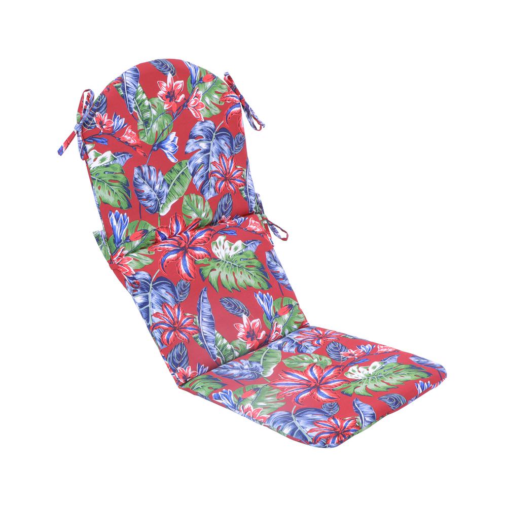 Hampton Bay 22 in. x 29.5 in. Outdoor Adirondack Chair Cushion in Ruby Tropical 767901524500