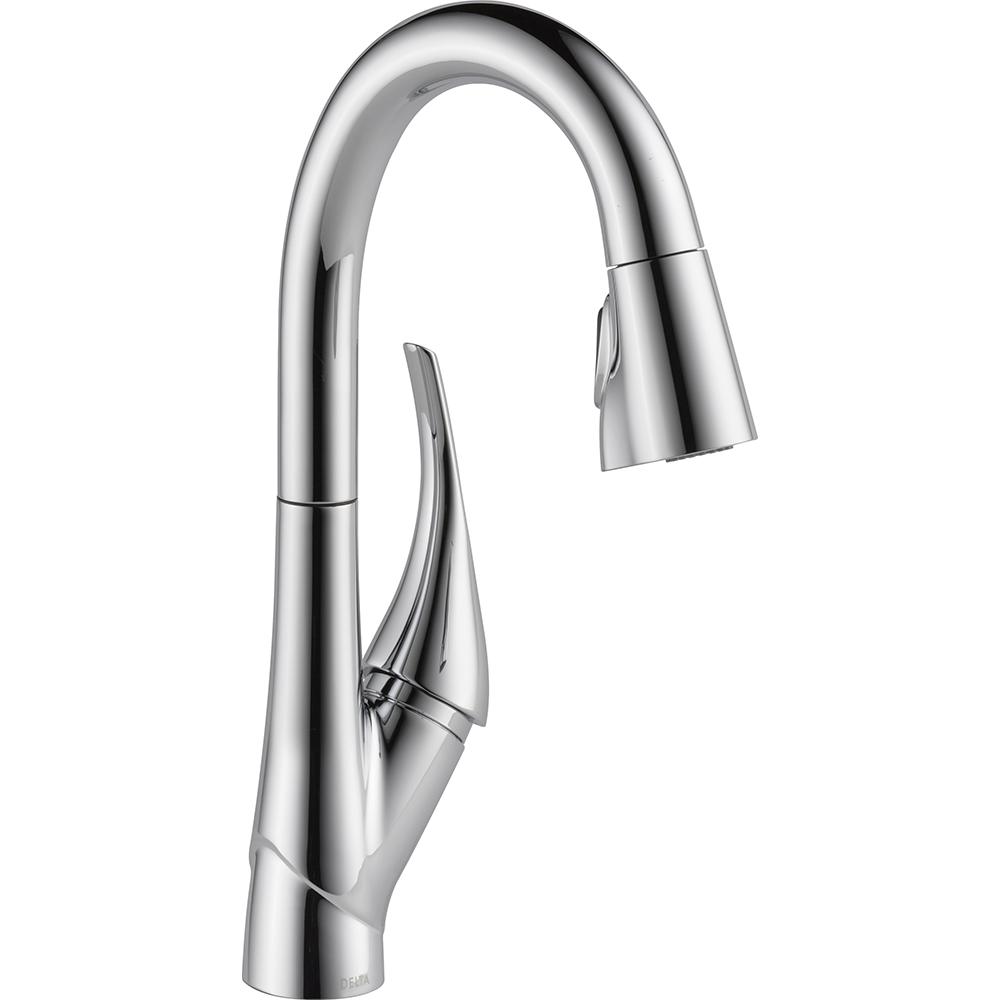 Delta Esque Single Handle Bar Faucet With Pull Down Sprayer In