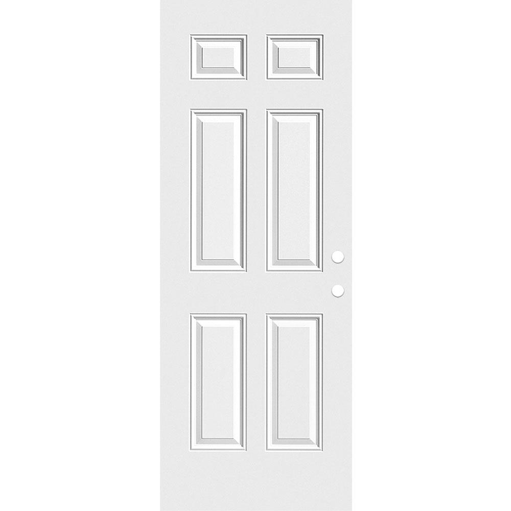 Masonite 30 in. x 80 in. Premium 6-Panel Primed Steel Front Exterior