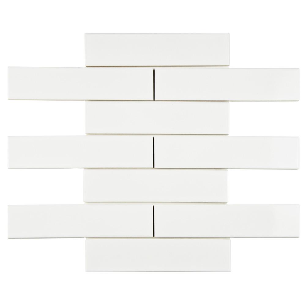 Merola Tile Metro Soho Glossy White 1 3 4 In X 7 3 4 In