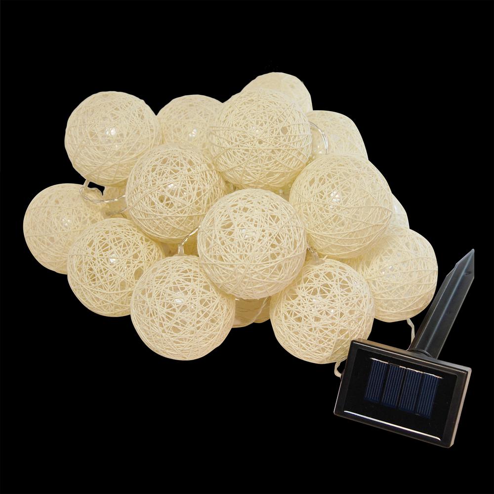 Lumabase 20 Light Warm White Solar Cotton Globe Lights 1 Pack 20 Light Warm White Solar Cotton Globe Lights 1 Pack