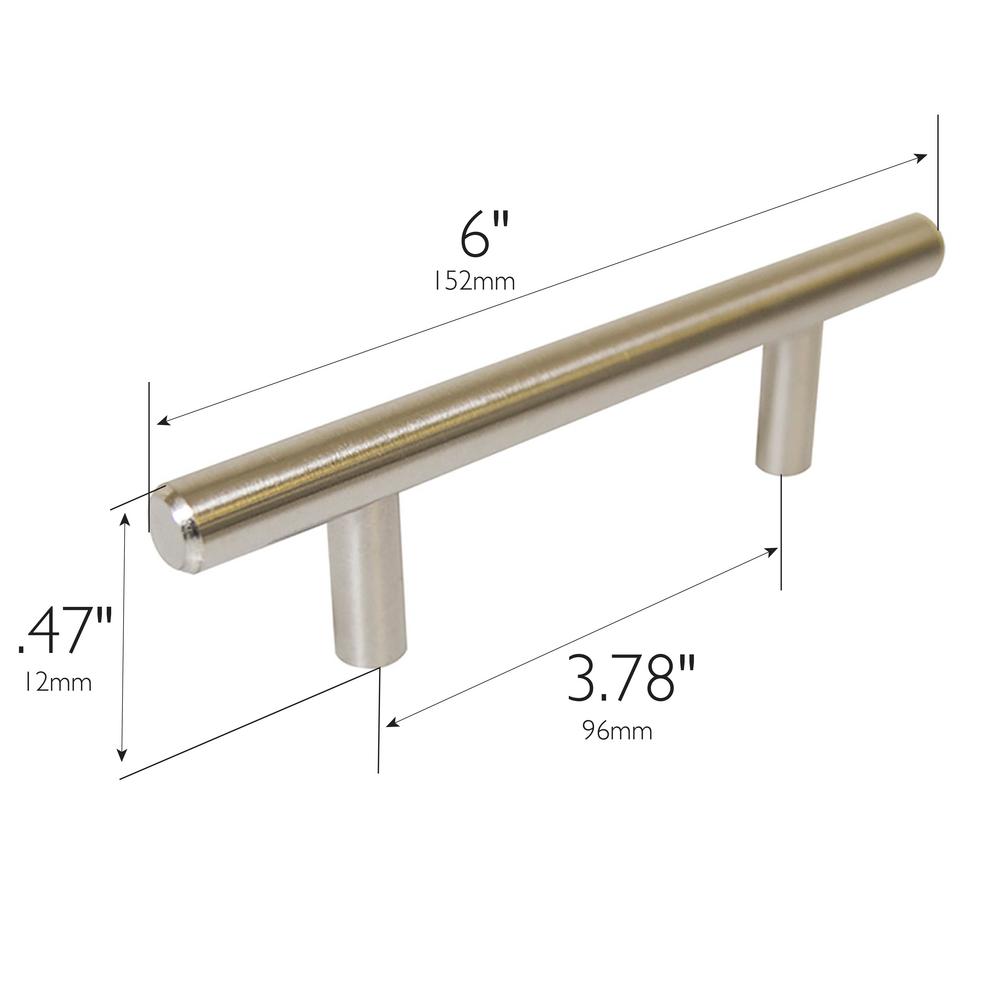 Monroe Stainless Steel 303 Pull Handle with Threaded Studs 4 Center to Center 3//8 Grip Size Pack of 1 Polished Finish 1-3//16 Projection Round Grip