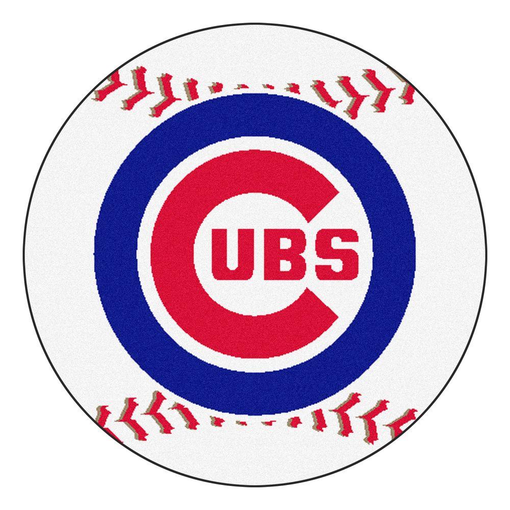 FANMATS MLB Chicago Cubs White 2 ft. x 2 ft. Round Area Rug-6465 - The ...