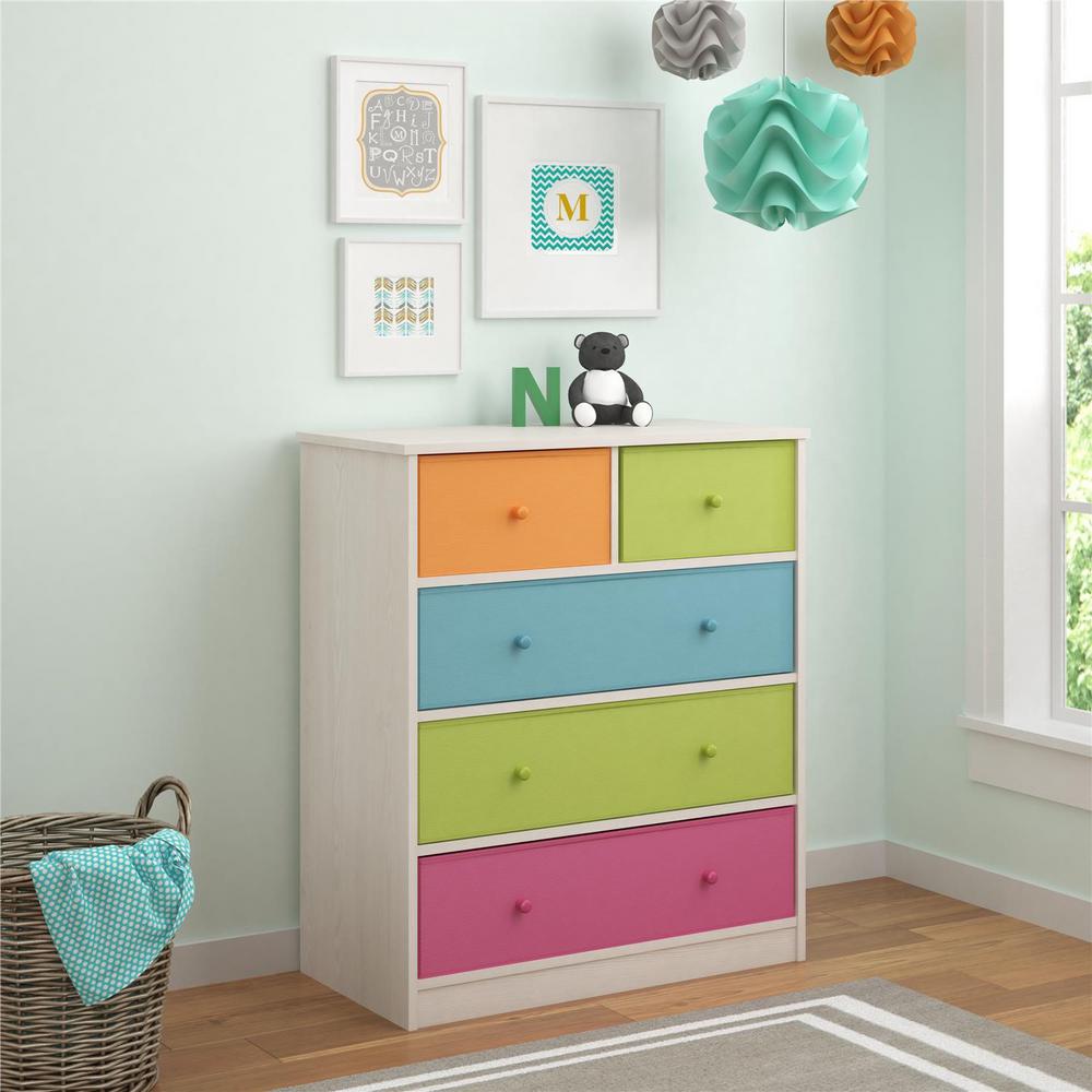 Ameriwood Allison 5 Drawer White Dresser Hd50396 The Home Depot