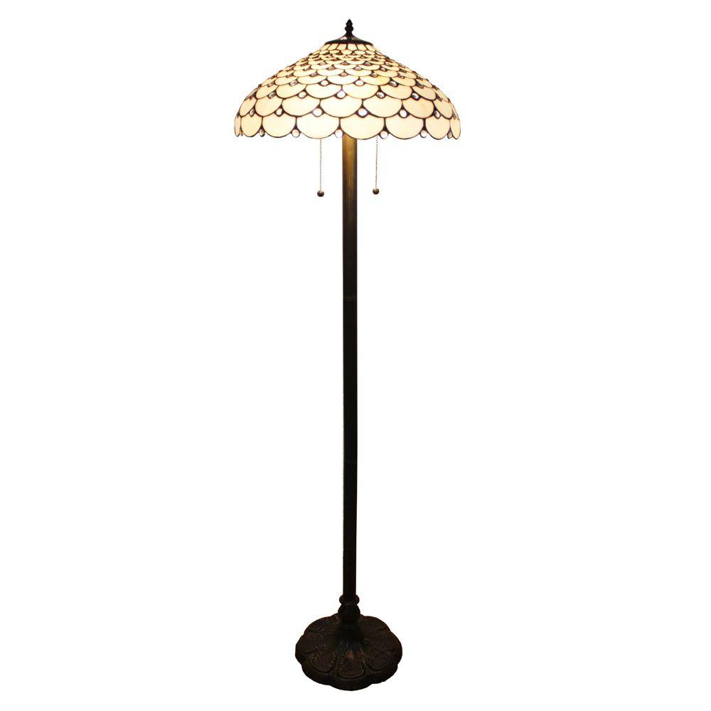 Amora Lighting 61 in. Tiffany Style Jeweled Floor Lamp-AM012FL18 ... Amora Lighting 61 in. Tiffany Style Jeweled Floor Lamp-AM012FL18 ...
