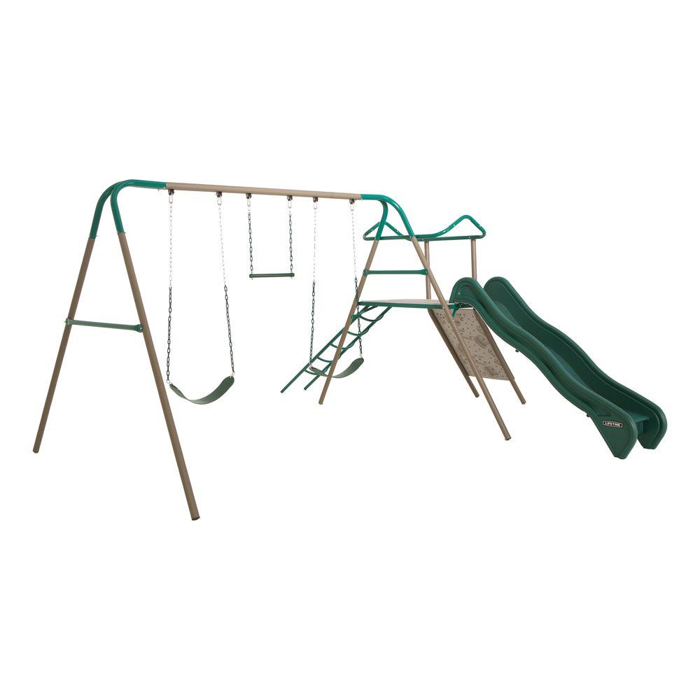Lifetime Earth Tone Climb and Slide Playset90462 The Home Depot